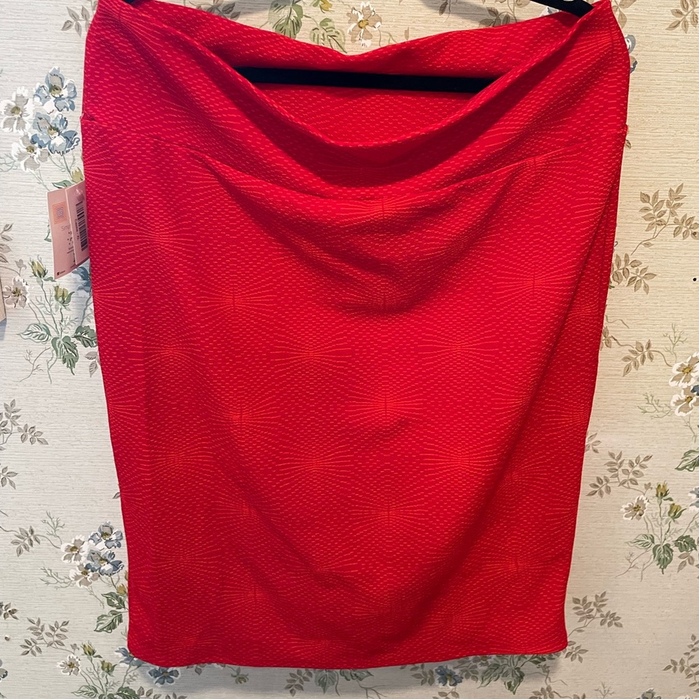 Lularoe red pencil skirt NWT